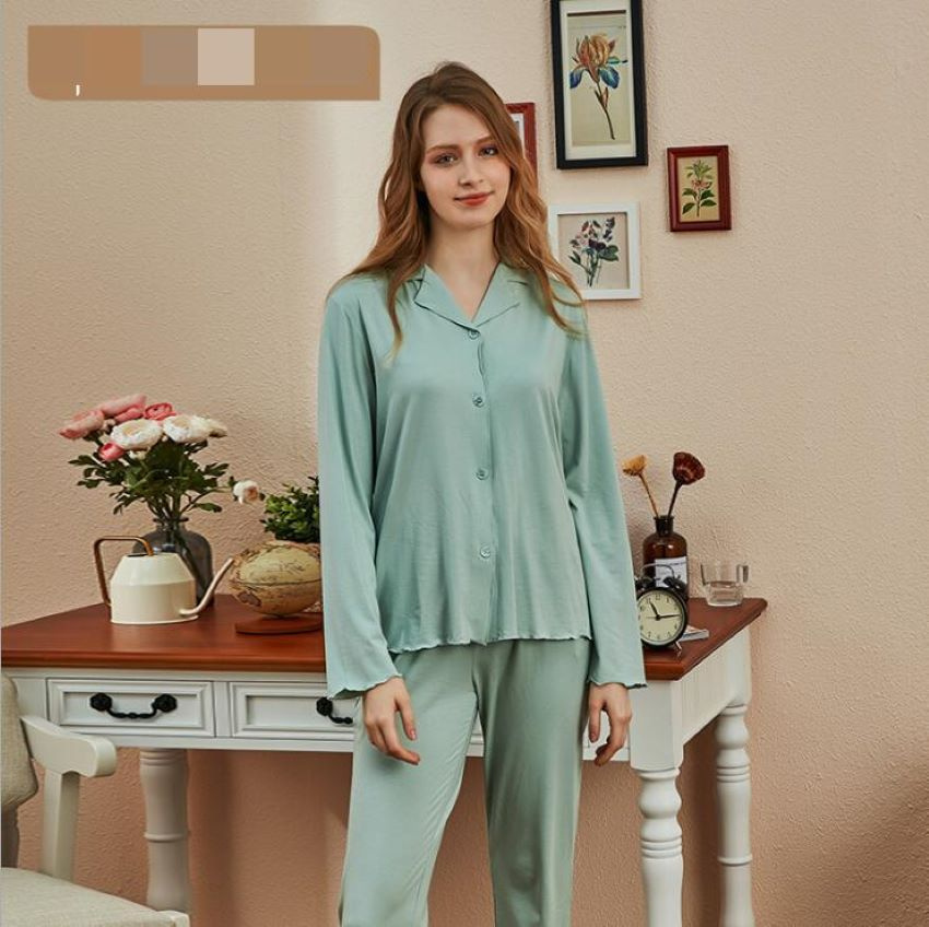 Fine Texture Cotton Pajamas Sets Women Loungewear