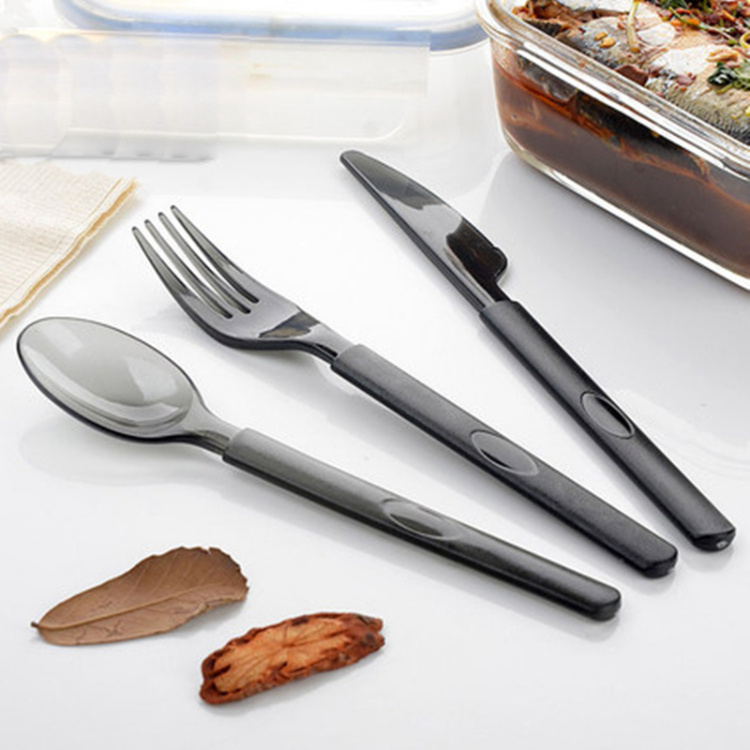 Disposable Skidproof Long Handle PP Dinnerware Set Dinner Fork Soup Scoop Tableware Take-out Fast Food Cutlery Set Western Food