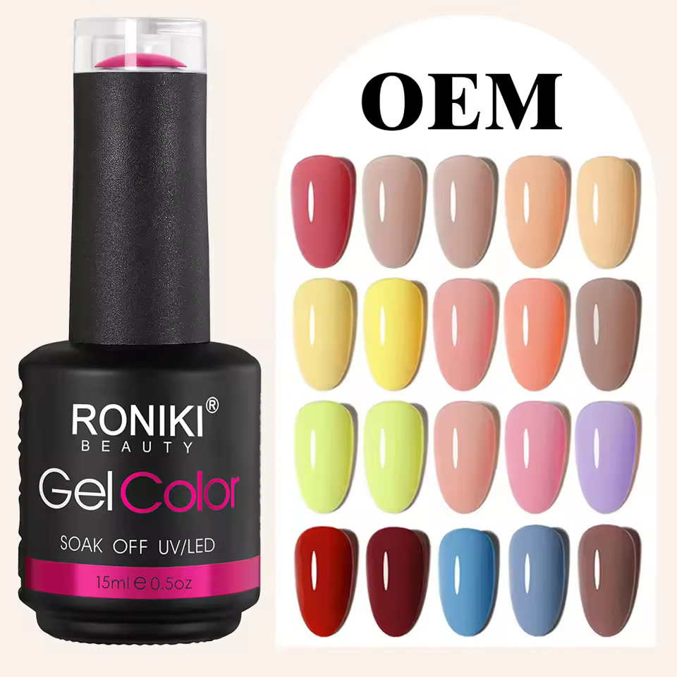 Roniki Original Color Nail Gel Polish 15ml Glitter Effect Very Good Quality Private Label Soak Odorless Uv Gel Nail Polish Price