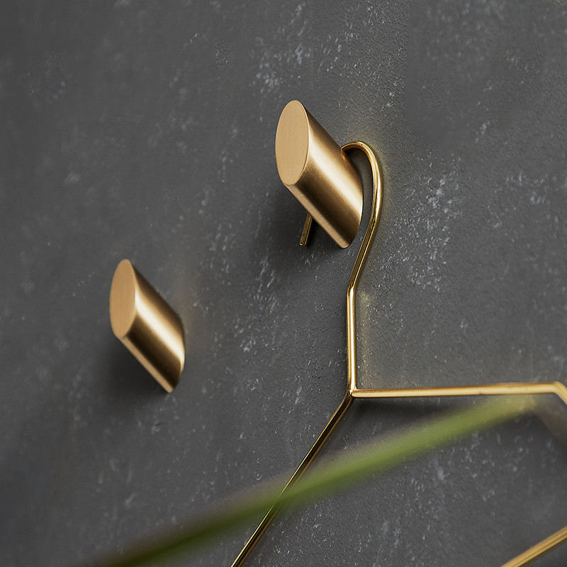 OEM Multifunctional Brass Gold Round Hexagonal Robe Coat Hook Wall Clothes Hook for Bathroom Home Decoration