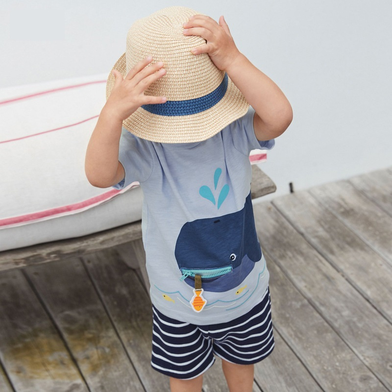 Summers Tshirt Shorts Sleeved Boys Clothing Wholesale Quality 100% Cotton Baby Boy Clothing Sets Tshirt and Shorts 2PCS Set