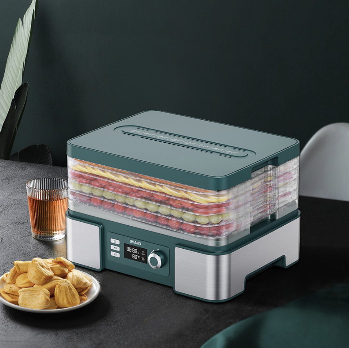 12L Capacity Food Dehydrator with Timer 1-24h 35-70°C Temperature