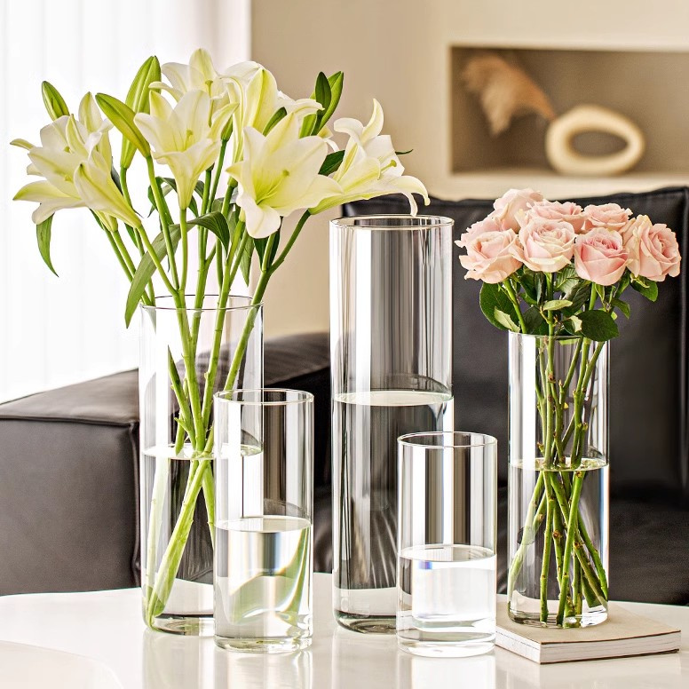 Tall Glass Cylinder Vase Fish Vase