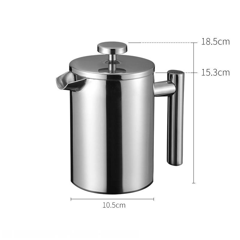 Mingling 2-in-1 Cold Brew Hot Coffee Cafetiere Portable 800ml Manual French Press Coffee Maker for Home Office Travel and Camping