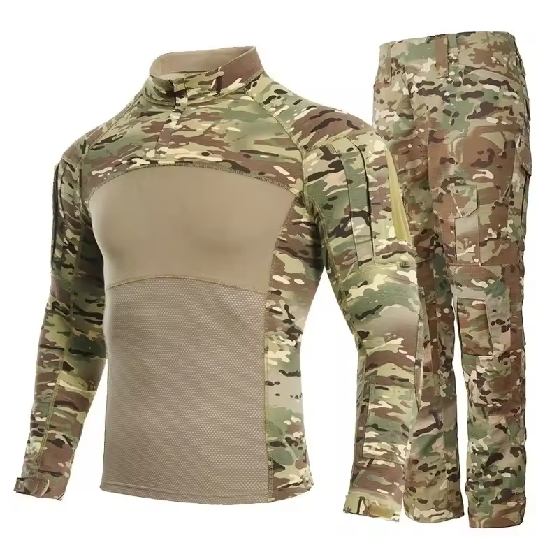 New Trendy Camouflage Outdoor Tactical Uniform Set Breathable Waterproof Soft Polyester/cotton Fabric Comfortable Latest Inland