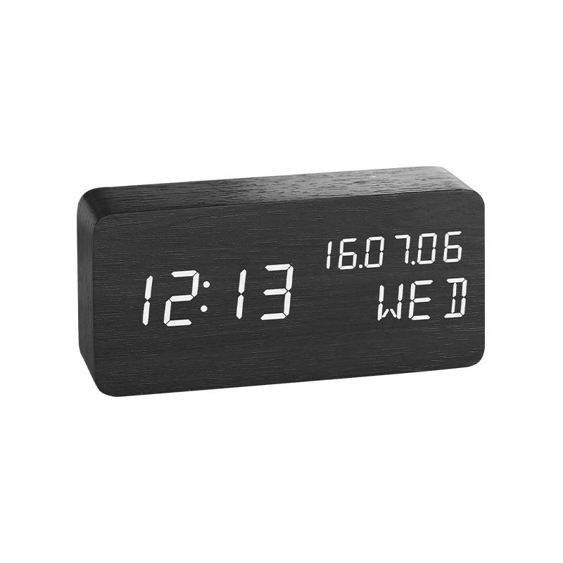 Direct Factory Price Electric Alarm Clock Digital Wooden Clock for Sale