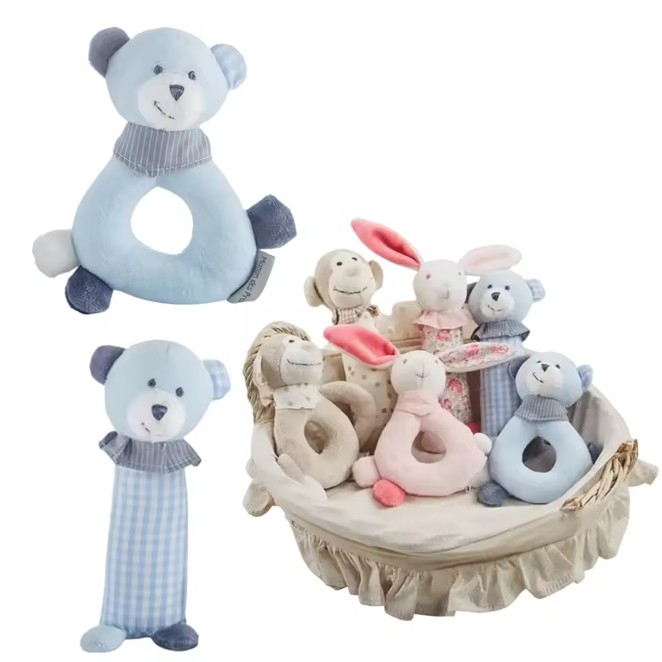 Ready To Ship Baby Toy Soft Infant Rattle Plush Animal Bed Hanging Rattles Toys Baby Educational Toys Bear Ring Bunny Hand Bell