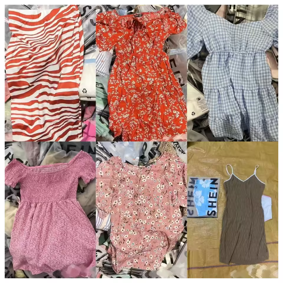 Stock Brand New Dj New Clothes Bales Mix Style Women Clothing Vendor Stock Bulk Casual Dress Top Bulk Clothes Stock Clothing