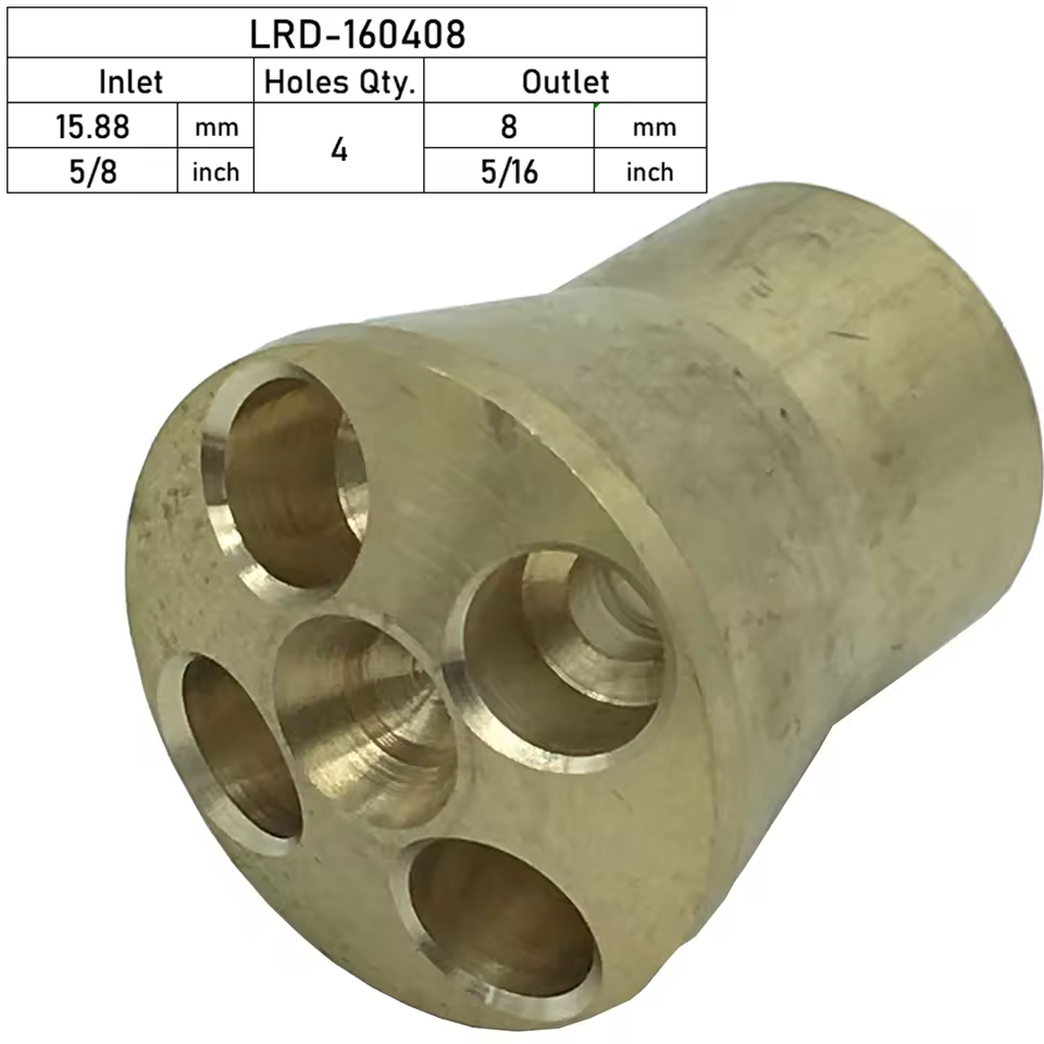 4-holes Brass Refrigerant Distributor Is Designed For Fin And Tube Heat Exchanger Evaporator In Bus Ac Or Refrigerated Trucks