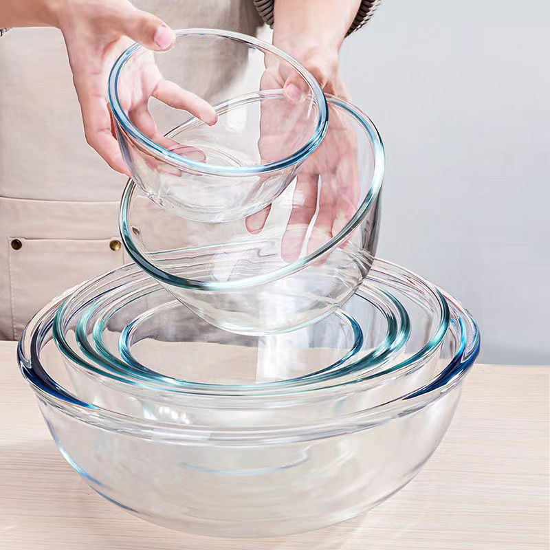 Factory Price Thick High Borosilicate Glass Salad Bowl Breakfast Bowl Large Capacity Soup Bowl