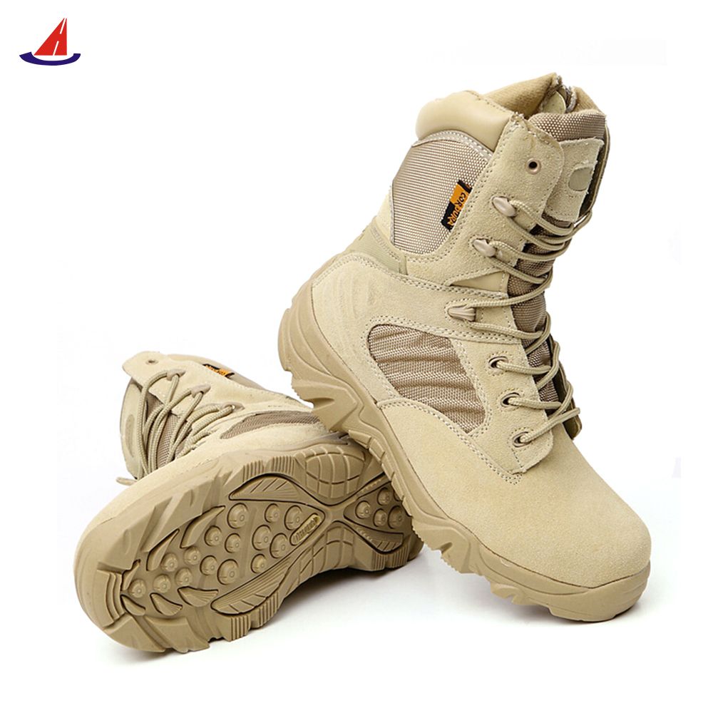 Men Suede Leather Tactical Boots Combat Sandy Desert Boot Work Shoes Combat Boots