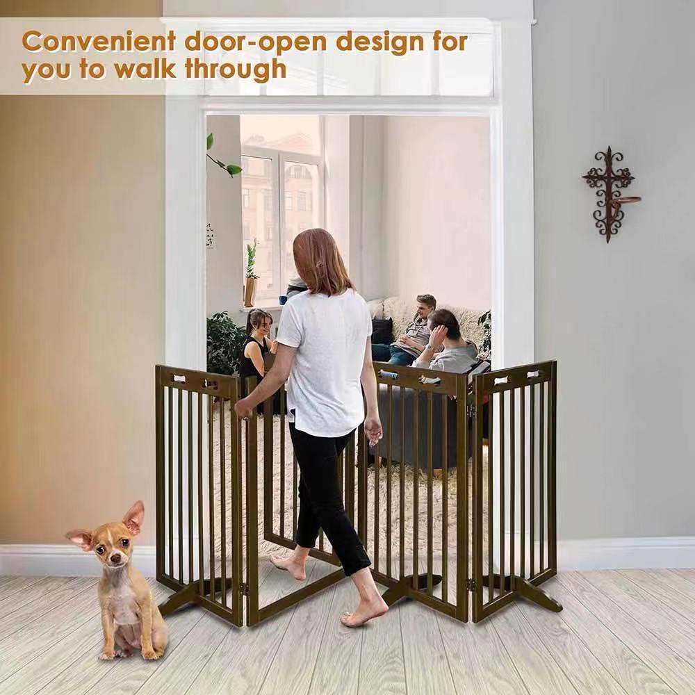 Popular Room Divider Baby Gate Solid Wooden Folding Indoor Pet Dog Gate Playpen for Home Stairs