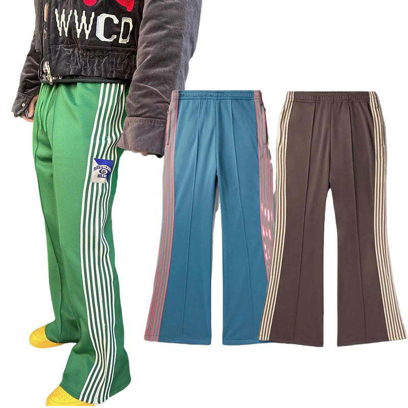 French Terry Street Wear Flare Jogger Flare High Quality Baggy Plain Sweatpants Men with Side Split and Stripe Flared Knit Sweatpants
