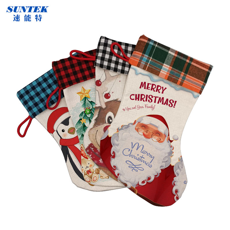 Christmas Stocking Burlap Sublimation Xmas Socks