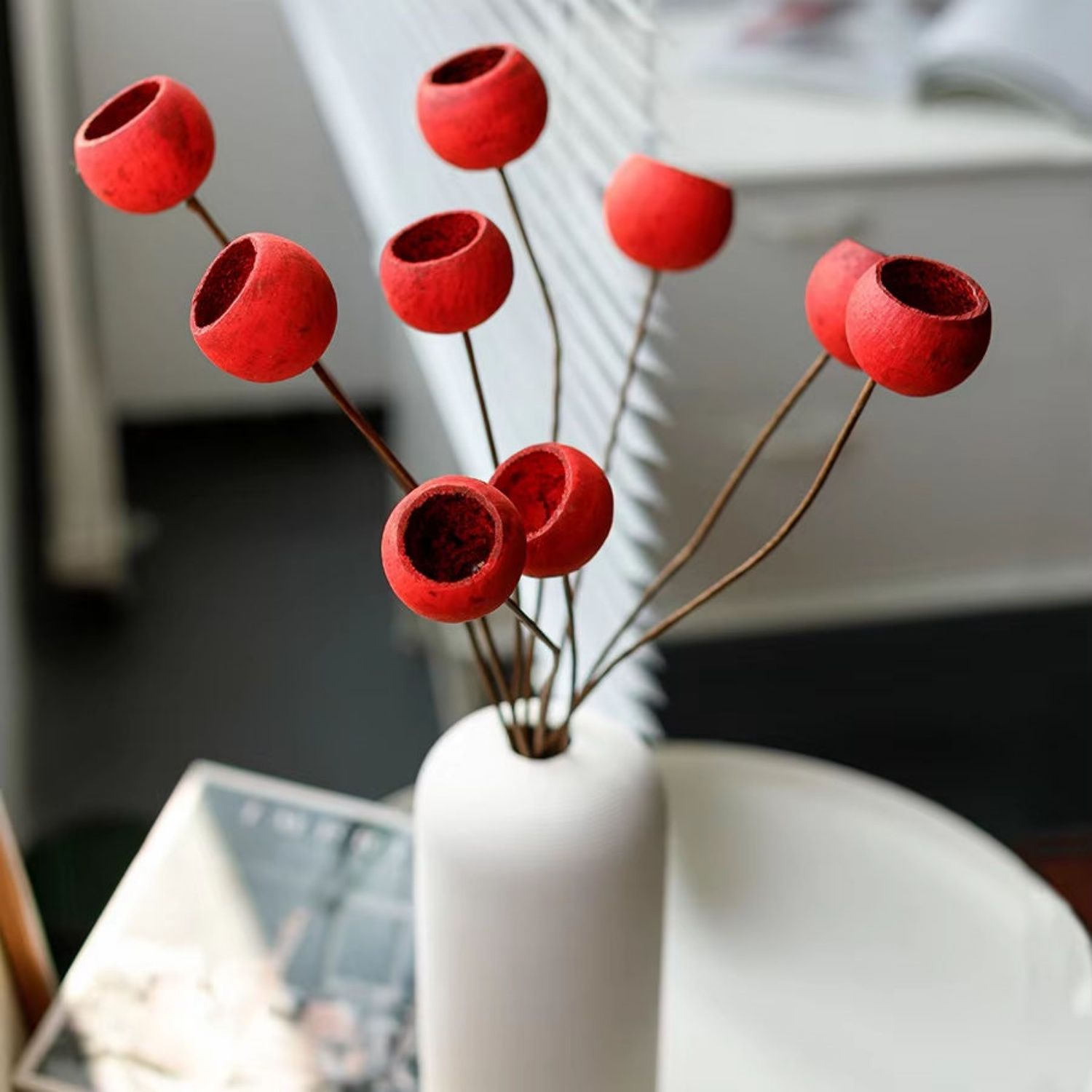 South American Imported Home Decoration and Vase Arrangement Plant Specimens Elegant Dried Wood Orange Flower