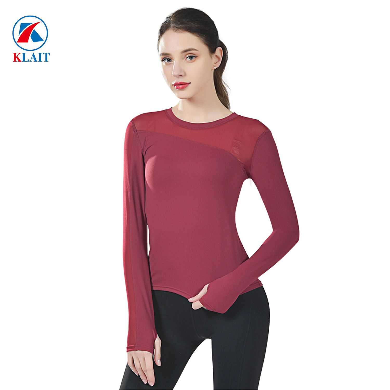 Autumn Winter High Quality Woolen Women Long Sleeves Fitness Workout T-Shirts Yoga Tops