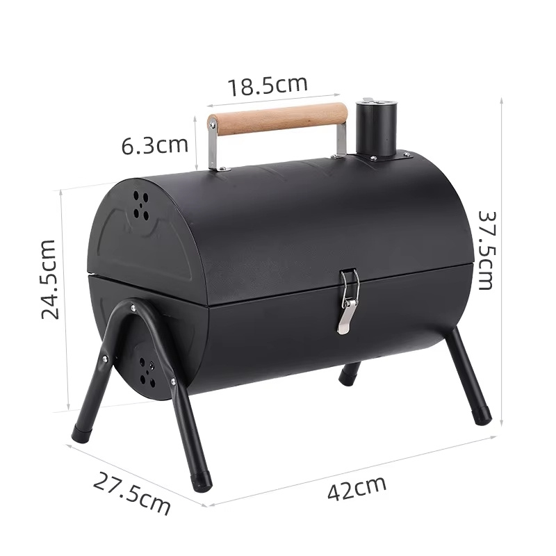 Zj Favour Double-Sided Charcoal Grill Stainless Steel Outdoor Picnic Barbecue Satchel for Camping and Households