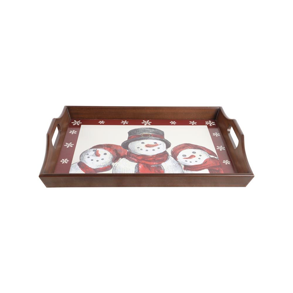 Wholesale Natural Storage Table Rectangle Serving Tray with Handles