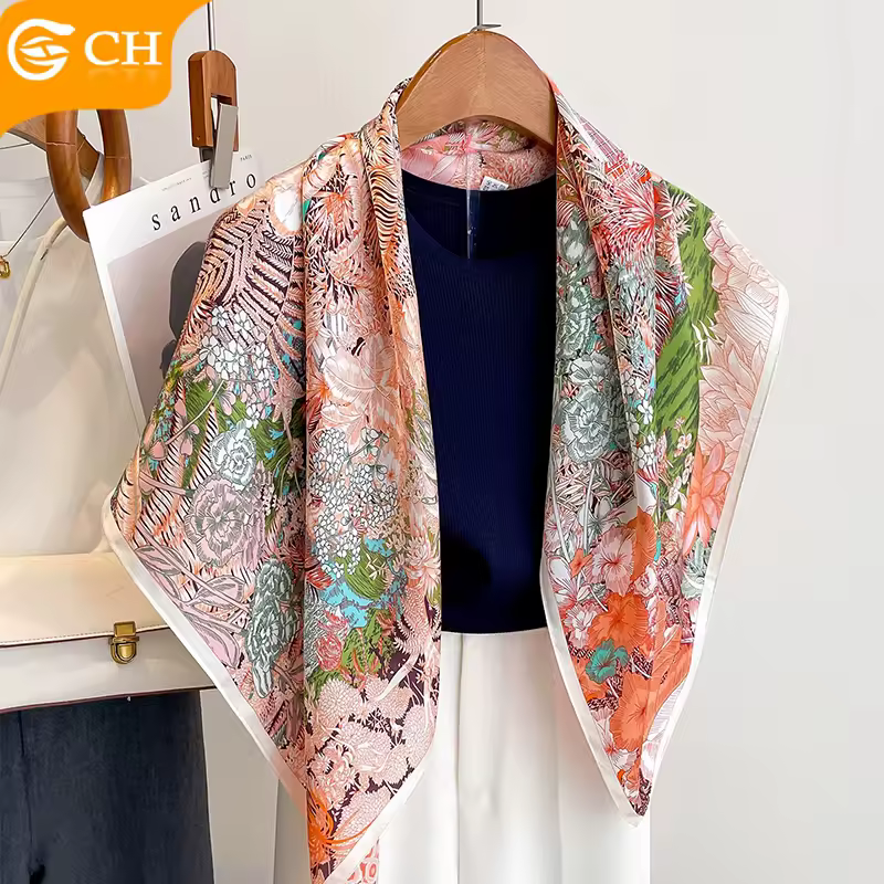 Fubao Rainforest's New 100% Mulberry Silk Scarf Real Silk Scarf Women's Spring And Summer Decorative Scarf Versatile Shawl