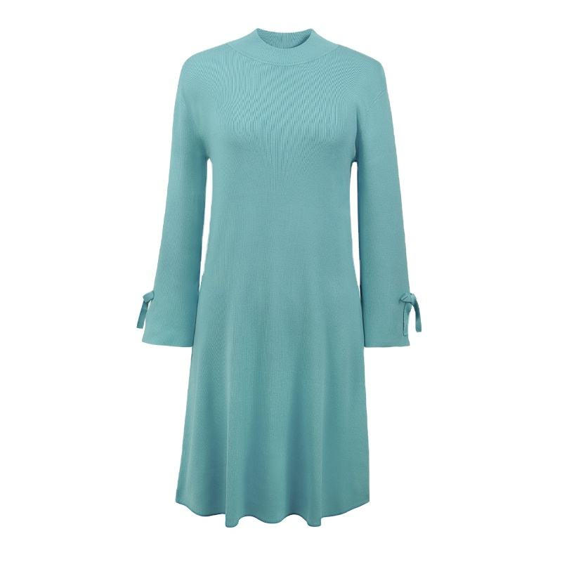 Knitwear Designer High Quality Women Elegant Long Sleeve Elegant Dresses for Ladies Luxury Casual Chic Knitted Dress