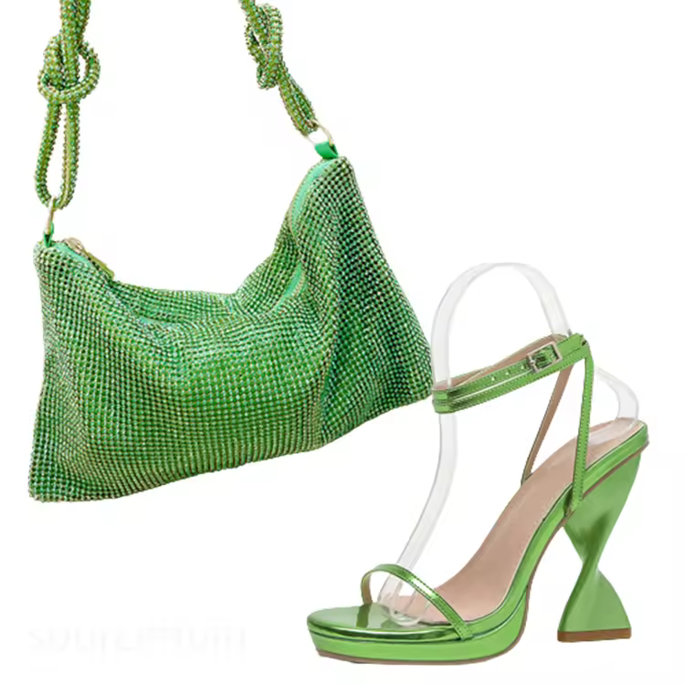 Crystal Clutch Bag Evening Bags Ensemble Chaussure Et Sac Assortie Pour Femme Sandal Ladies Set Of Heels Shoes And Handbag Set