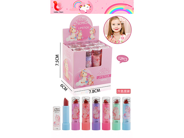 Lipstick (six-color mixed) 12PCS/Box Makeup Set Girl Toys Beauty Toy
