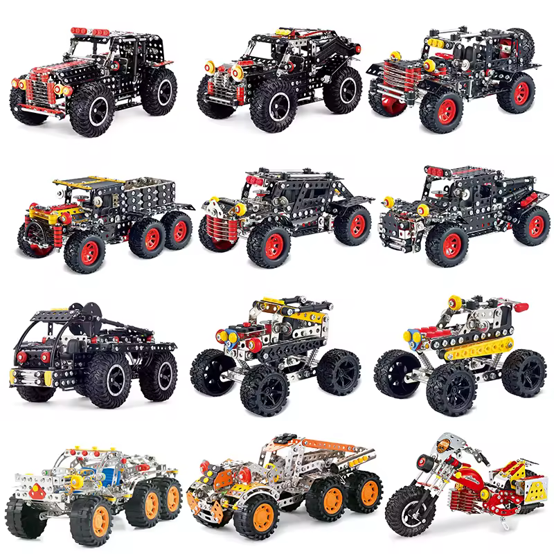 High Quality 3d Metal Puzzle Metal Vehicle Model Educational Toys Kits Diy 3d Assemble Jigsaw Car Toys Gift For Children