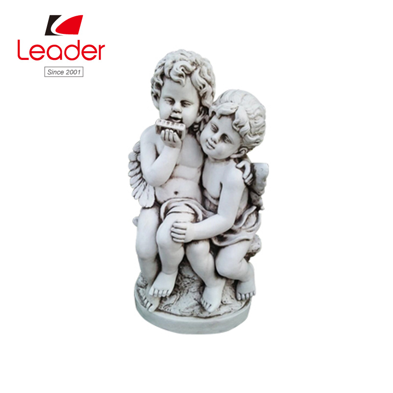 Latest Polyresin Angel Sitting Boy and Girl Statue for Home and Garden Decoration, Make Your Own Sculptural Angel