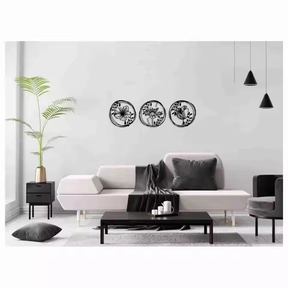 Factory Direct Sales Gold 3d Metal Wall Art For Home Decor Elegant Metal Frame Wall Decoration