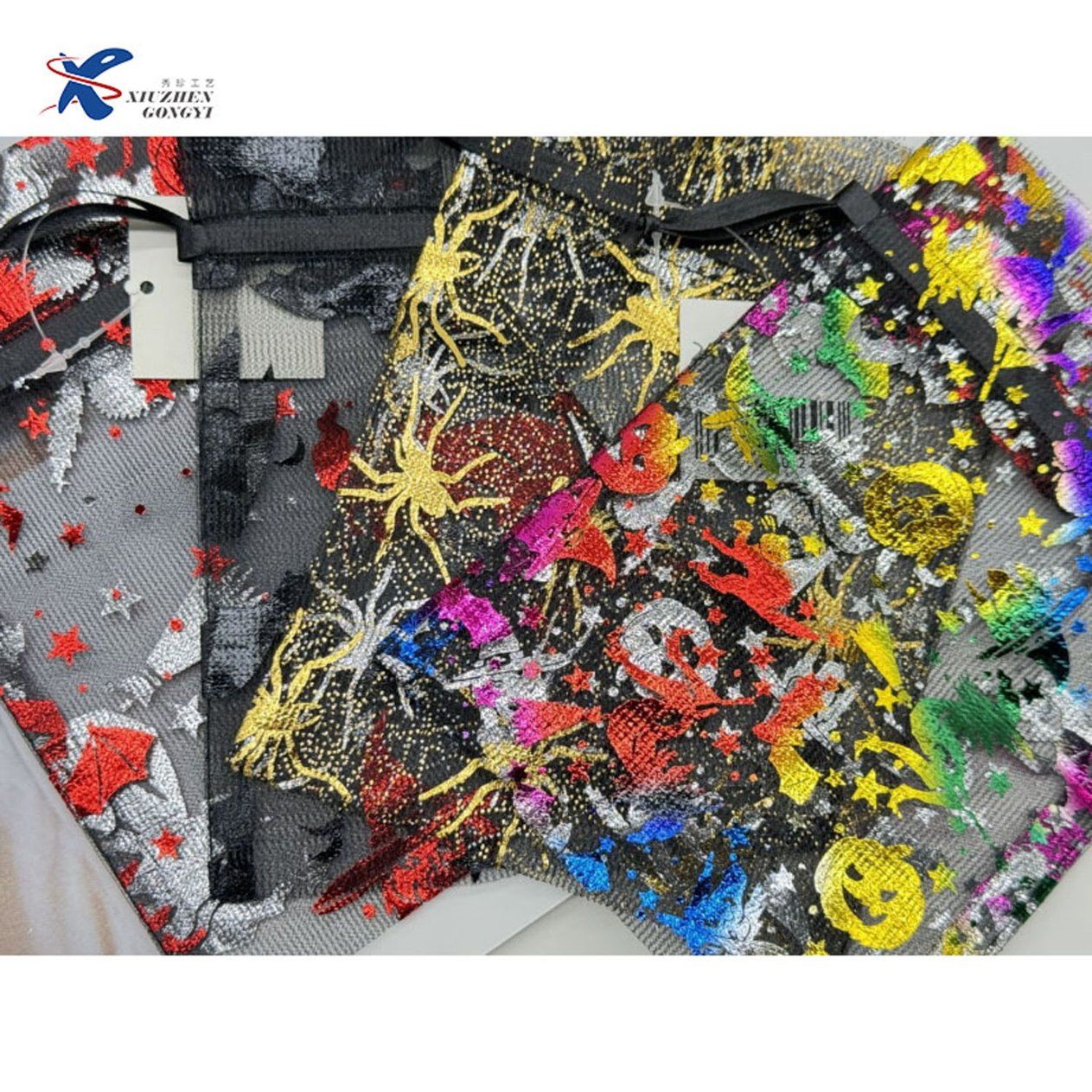 Halloween Spider Silk Drawstring Candy Video Bag