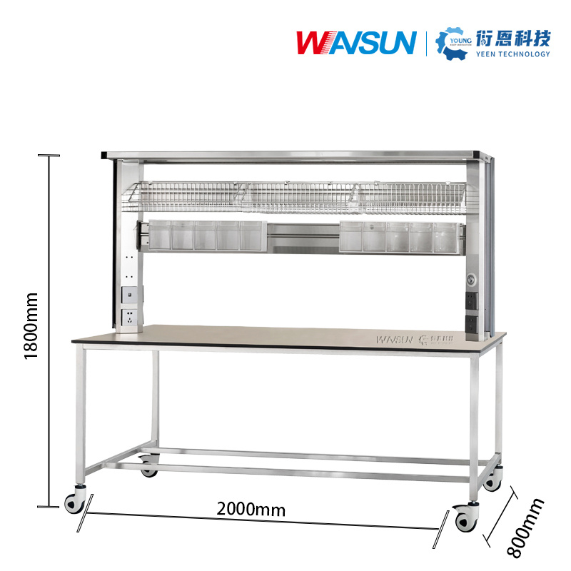 Medical Stainless Steel Furniture Cssd Inspection Working Table Station
