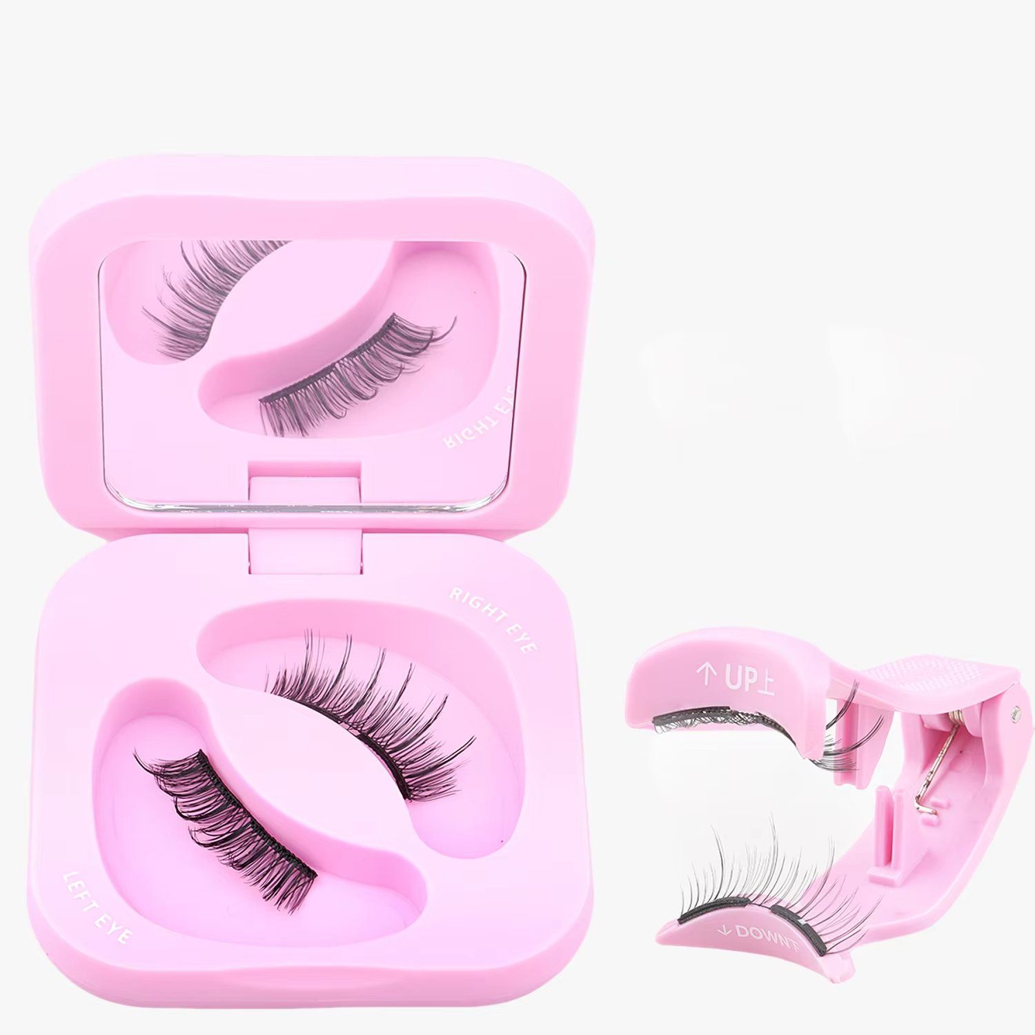 High-End 2 Soft Magnet False Eyelashes with Applicator Kits Magnetic Full Strip Lashes Set