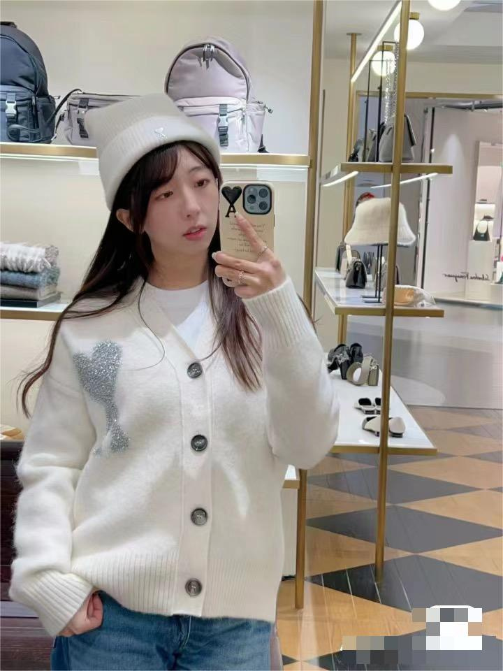 a Home/Unisex, Autumn and Winter New Product Silver Love Alpaca Wool Blended Soft Sticky Cardigan Knitted Sweater Oversize Version