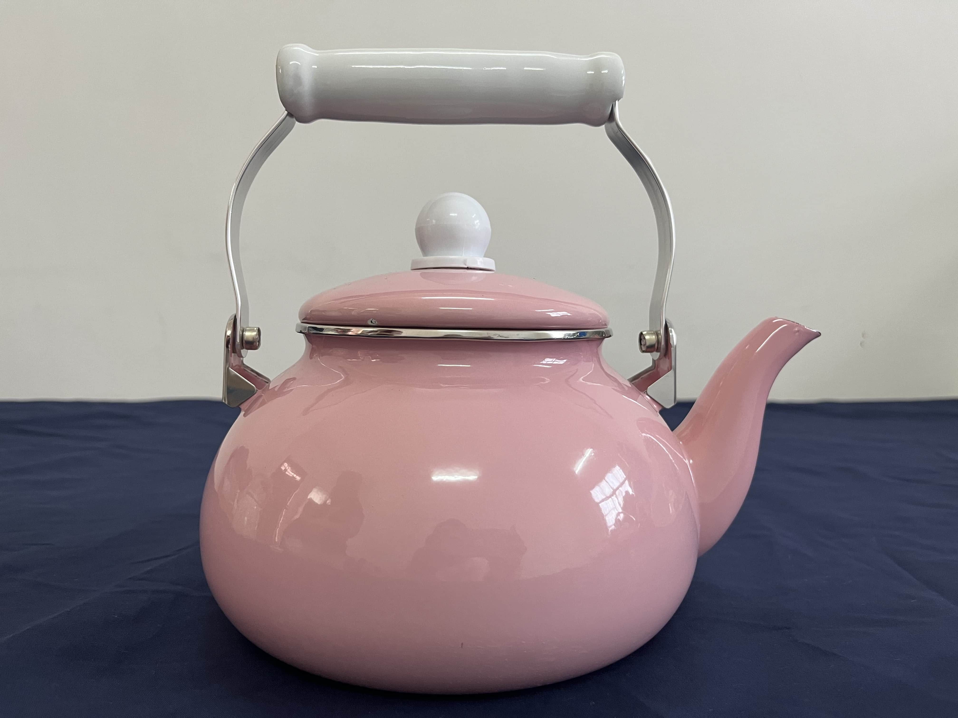 Hot Selling Durable All Flower Decal Enamel Tea Kettle with Ceramic Handle