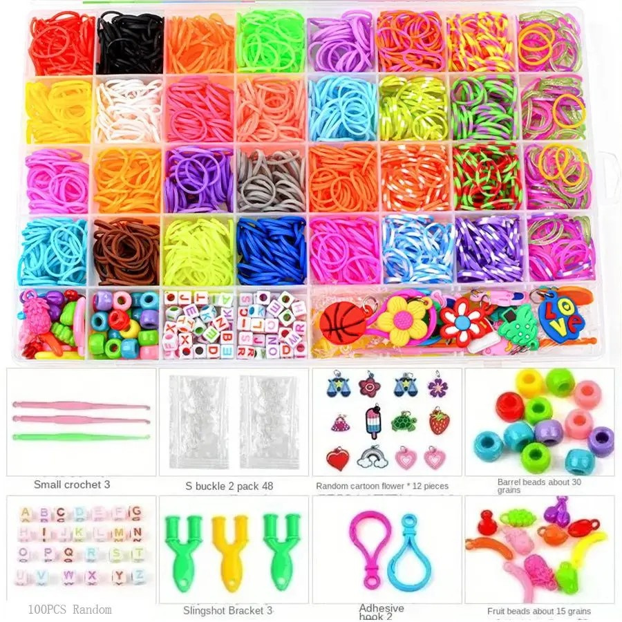 Kids Toys Educational Toy Set DIY Making Art Crafts Colorful Loom Rubber Bands Bracelet Kit for Kids