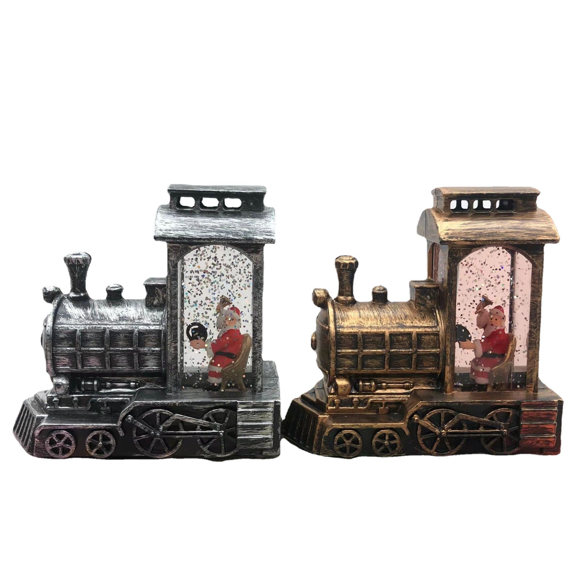 2024 New Christmas Water-Filled Locomotive Home Decorations LED Electronic