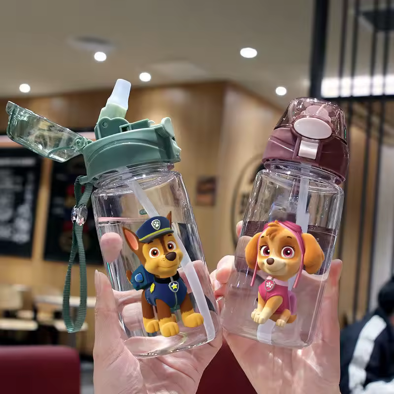 C223 Wholesale 550ml Baby Sippy Cup Children's Bpa Free Reusable Cartoon Transfer Cup Portable Plastic Water Bottle With Straw