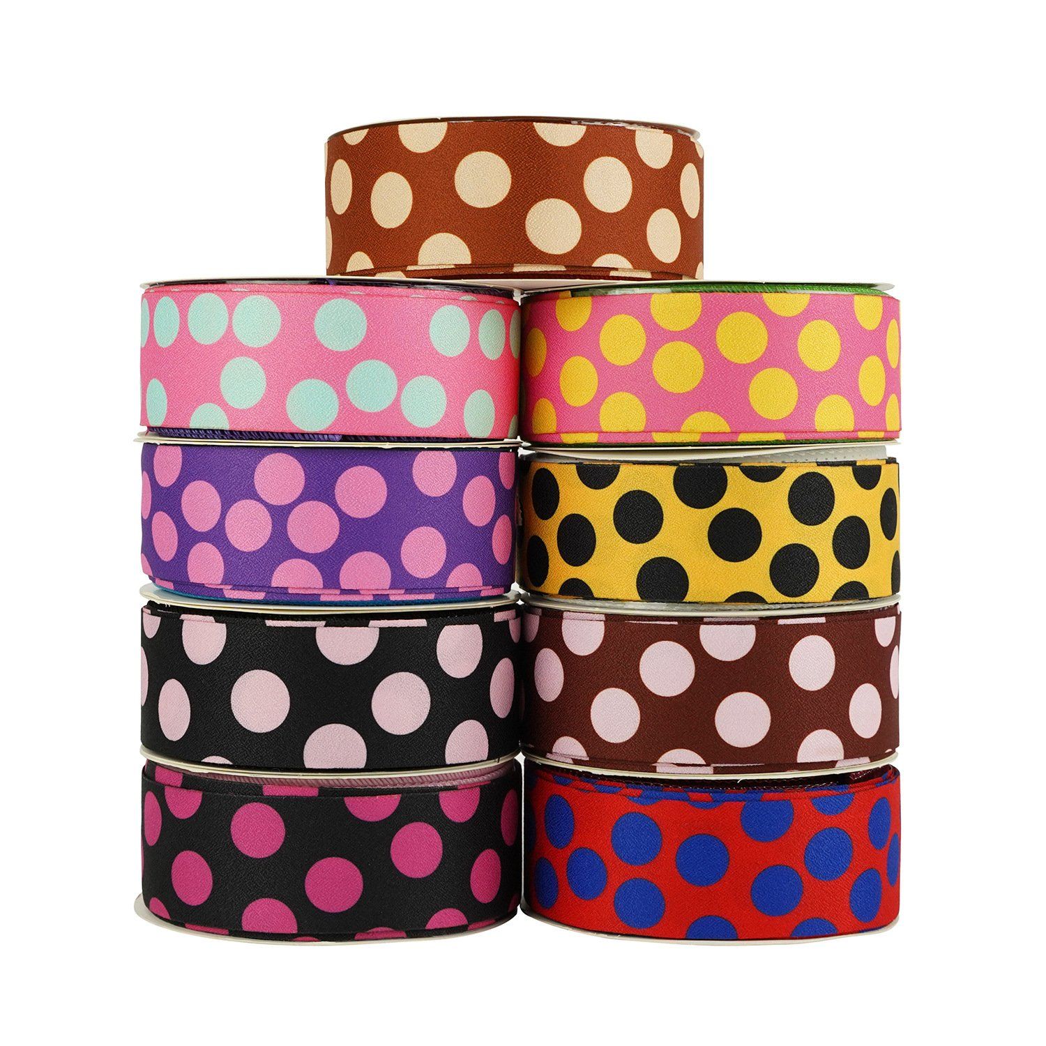 Factory Direct Selling Multi-Specification DOT Pattern Ribbon Creative Heat Transfer Printing Logo Gift Gift Box Decorative Ribbon