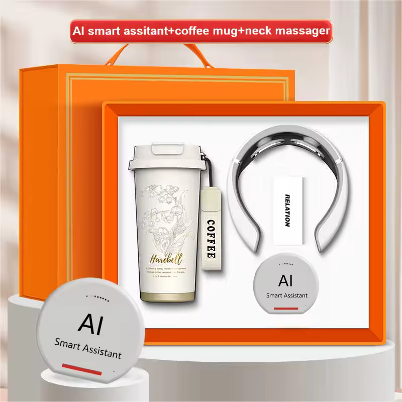 Hot Selling Intelligent Water Cup Ai Assistant Neck Massager Luxury Corporate Gift Box Set Bt Speaker Top Promotional Gifts
