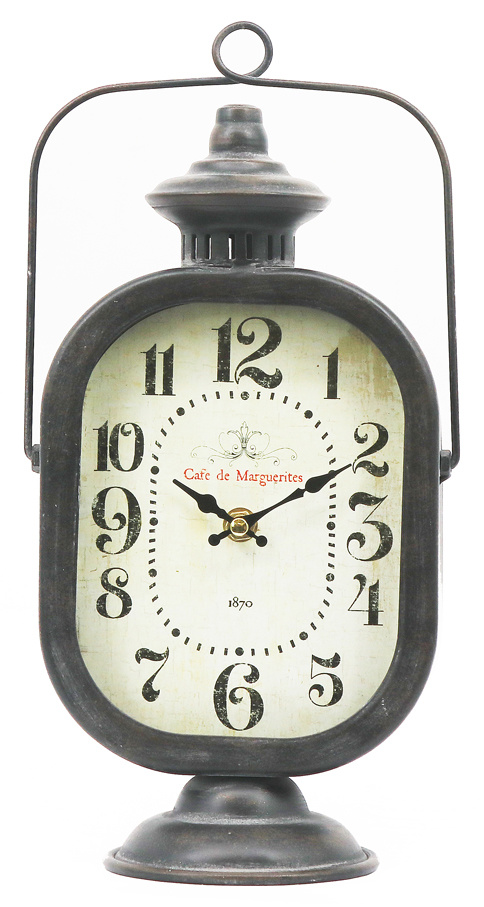 American Oil Lamp Iron Retro Table Clock