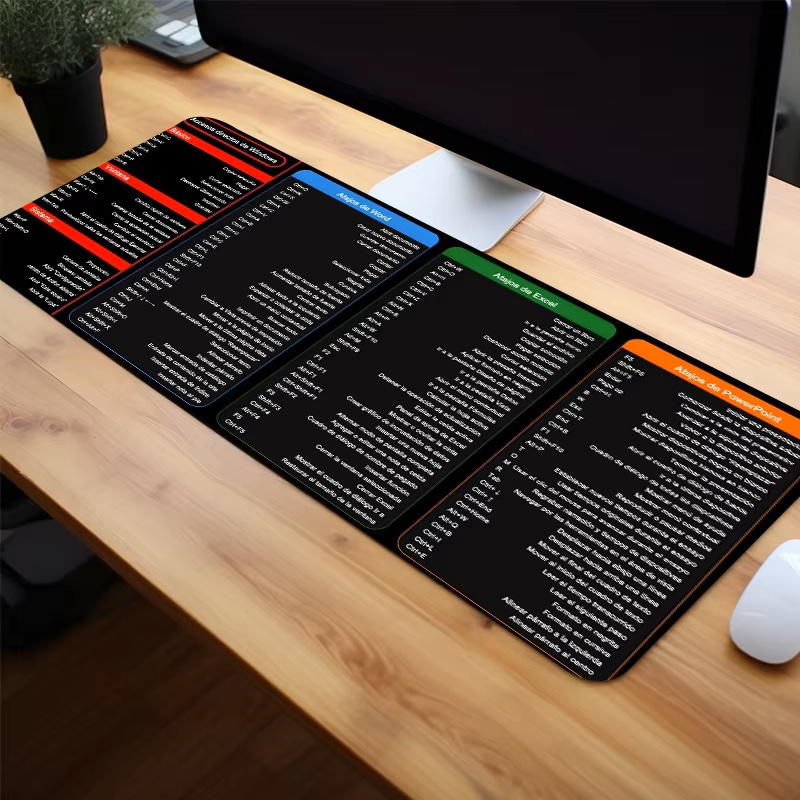 CE Approved Excel Shortcut Mousepad Oversized Short Cut Key Mouse Pad