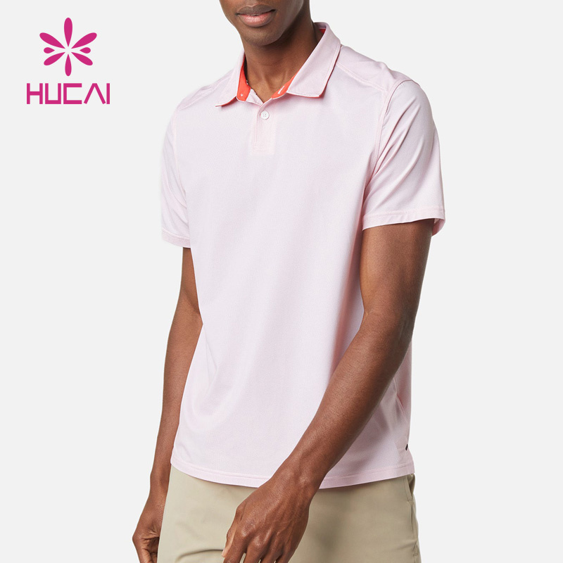 OEM Factory Supplier Fashion Casual Men Pink Polo T Shirts