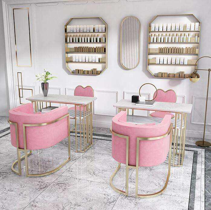 Fengxiang1987 Cheap Salon Furniture Nails Desk and Chair Furniture Manicure Table Equipment Professional Marble Metal Iron 1 Pcs