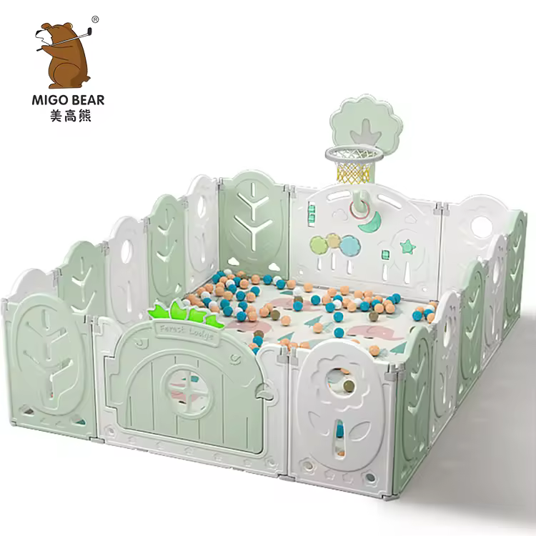 Hot Sell Baby Folding Plastic Playpens Indoor Kids Safety Playard Play Fence For Children