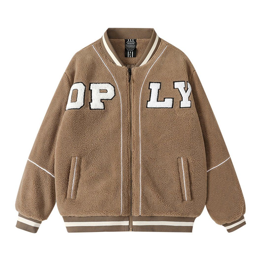 Polar Fleece Coat Men This Year's New Autumn and Winter Lamb Wool Tide Brand Winter Lamb Fleece Winter Plankton Shuai Cotton-Padded Coat