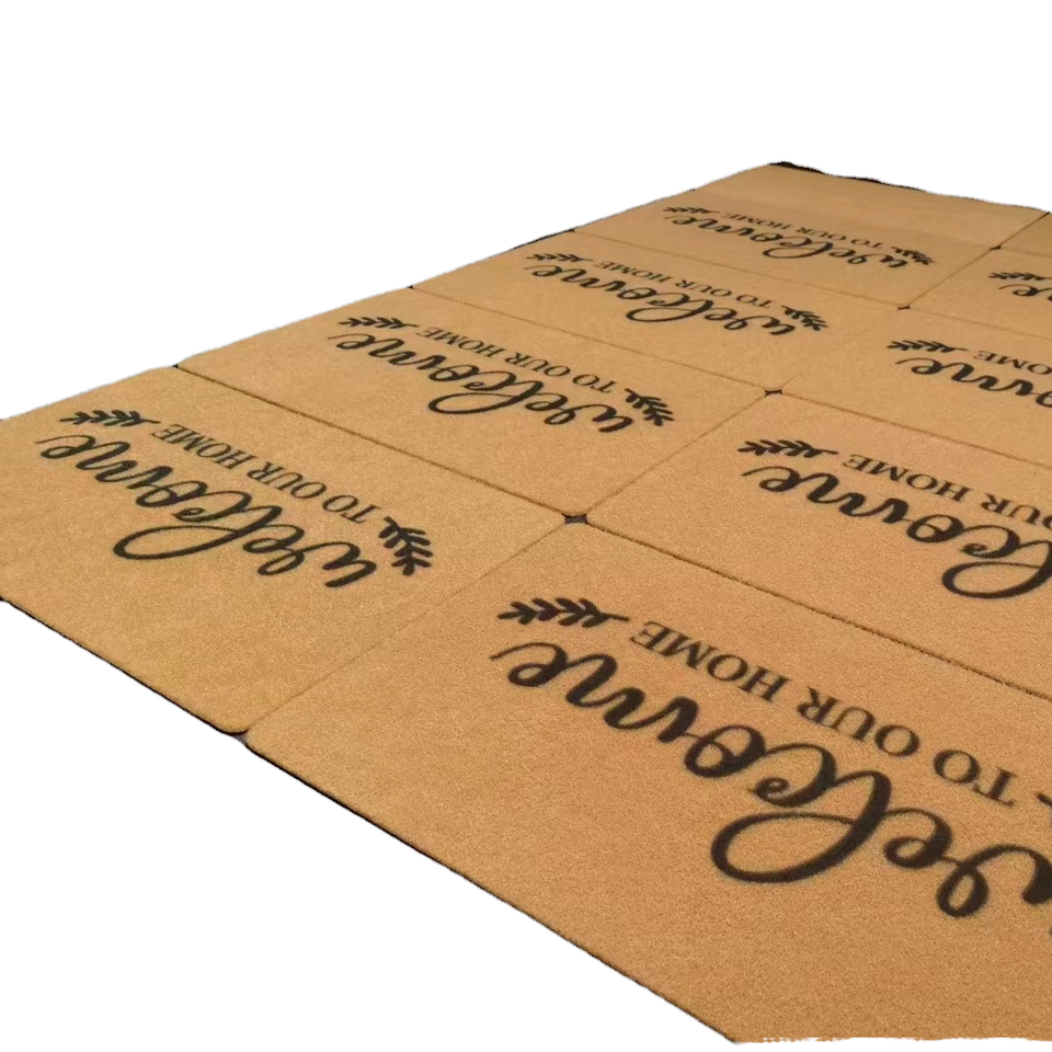 Modern Coco Coir Door Mat with PVC Backing Brown Tan Home Welcome Doormat Bulk Blank Plain Door Mat