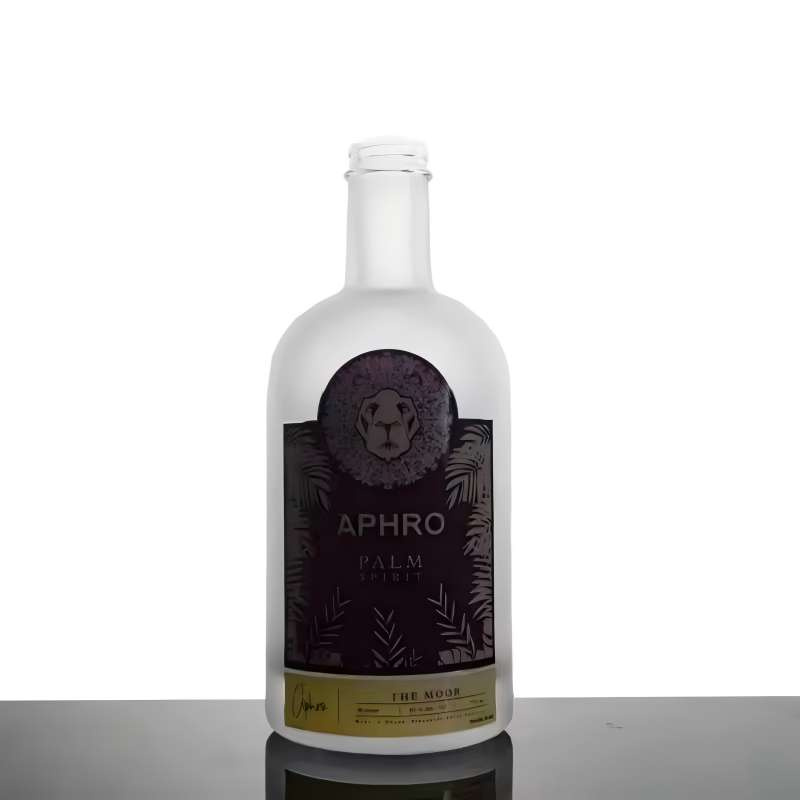 Wholesale Frosted Gin Bottle 500ml 700ml 750ml Nordic Glass Bottle with Cork Top