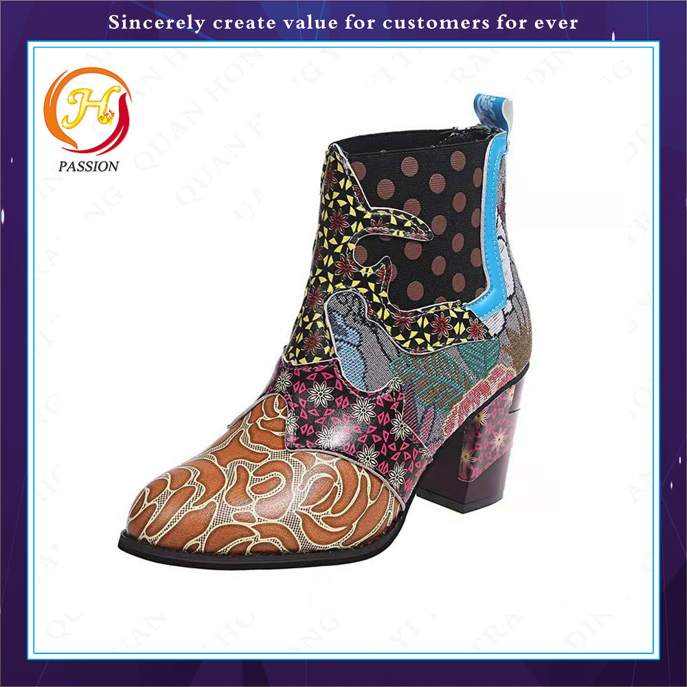 Occident Women Shoes Fashion Boots Chunky Heel Booties Women Ankle Boots