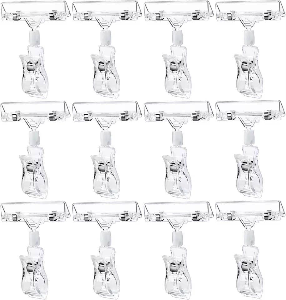 Low Price Supermarket Clips Shelf Tag Holders Display Tag Clips Plastic Clear For Shelf Label Beauty Supply Store Fast Shipping