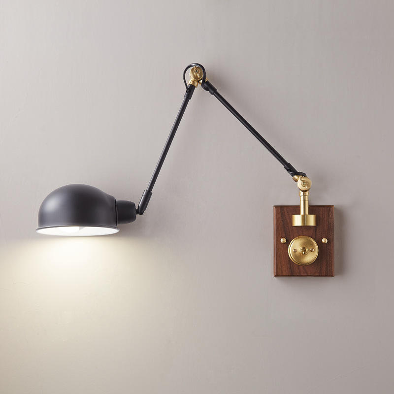 Vintage-Inspired Long Arm Wall Lamp for Cozy Reading